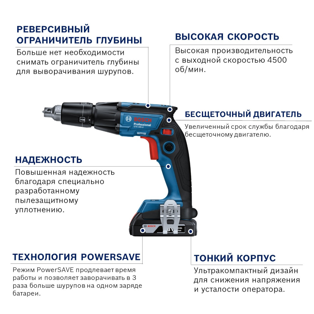 Аккумуляторный шуруповерт Bosch GTB 185-LI 06019K7022
